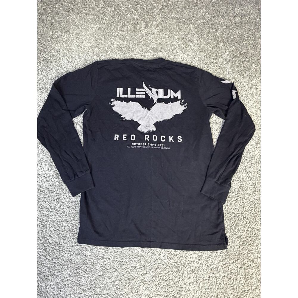 Illenium Shirt Mens L Black Red Rocks 2021 Long Sleeve Tour Concert Graphic Tee